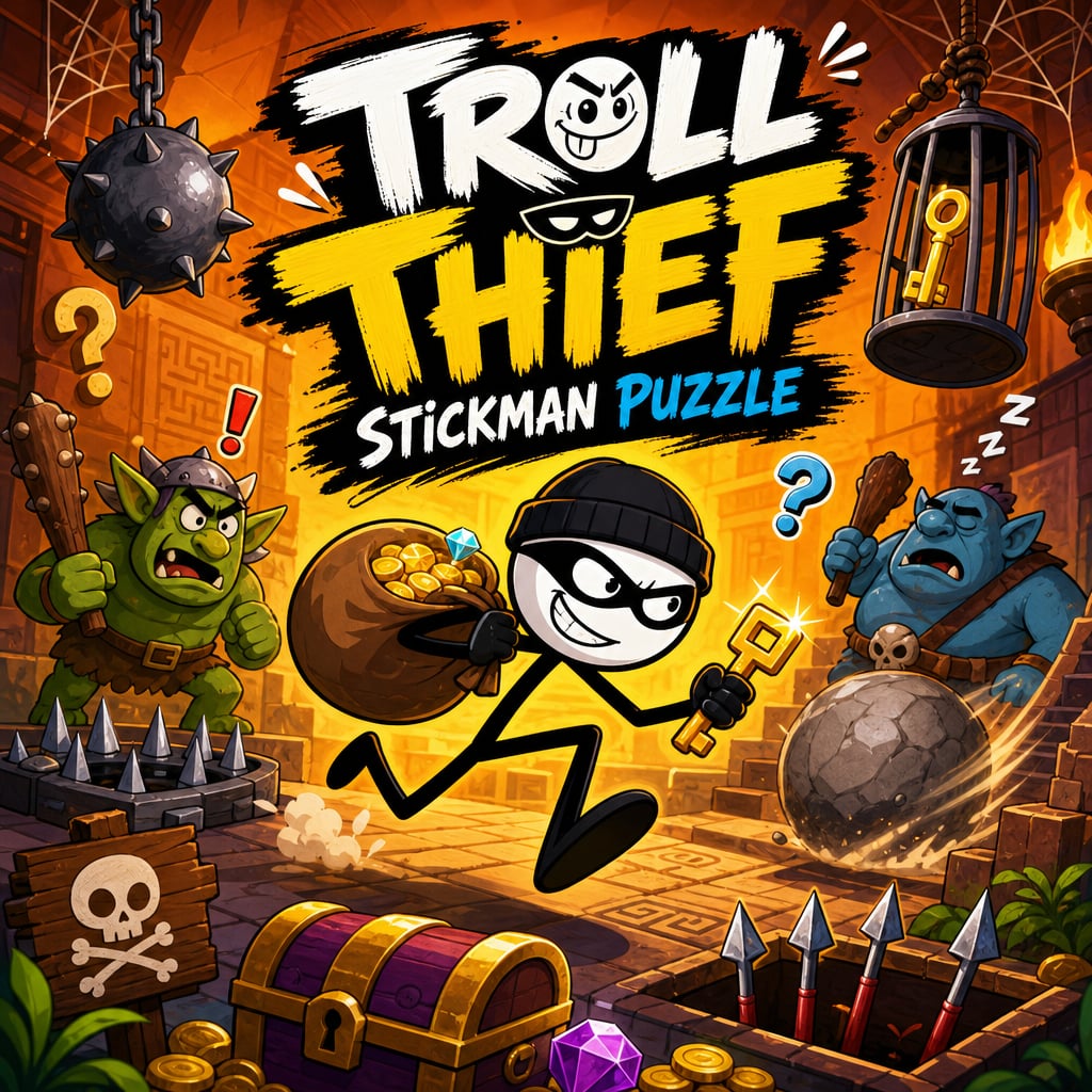 Troll Thief Stickman Puzzle